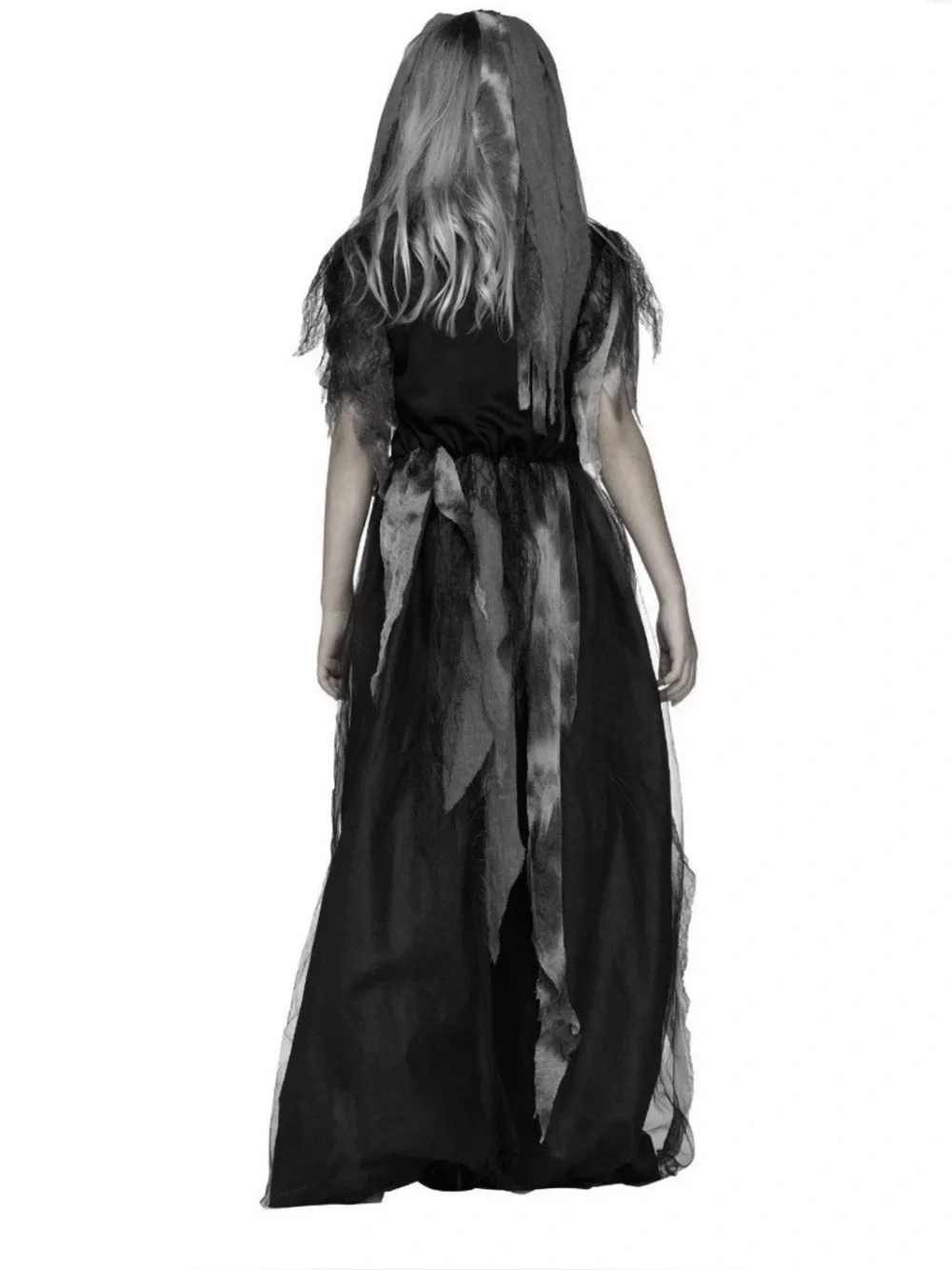 NEW! Cemetery Bride Full Length Halloween Costume Dress Girls Large 10/12